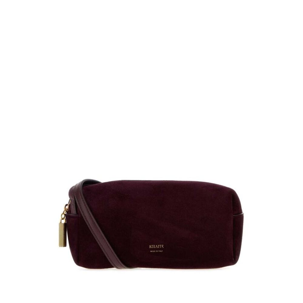 Khaite Women Plum Suede And Leather Mini Kye Crossbody Bag